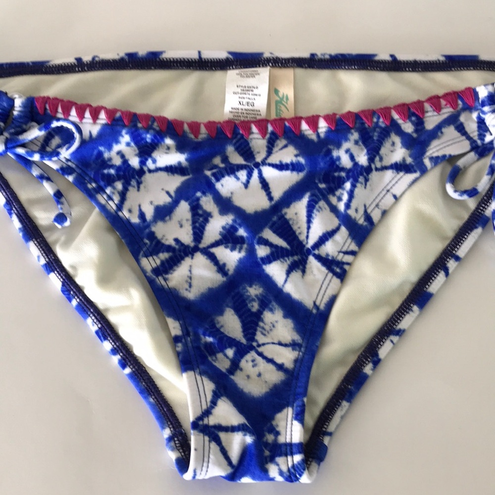 Hobie blue cream swim bottom size XL NWT